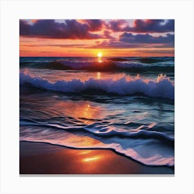 Sunset At The Beach 134 Canvas Print