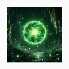 Green Sphere In The Cave Canvas Print