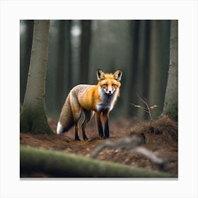 Fox In The Forest 14 Canvas Print