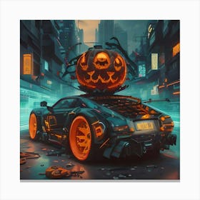 Pumpkin Car (Cyberpunk26) Canvas Print