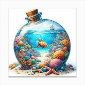 Bottle Of Fish Canvas Print