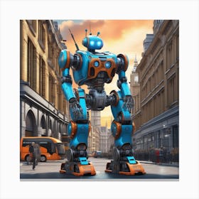 Robot In The City 41 Canvas Print