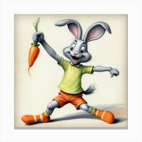 Bunny With Carrot 2 Canvas Print