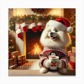 Santa Dog Canvas Print