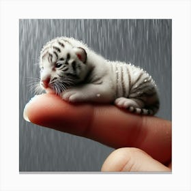 White Tiger Cub Canvas Print