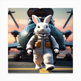 Bunny In Uniform Canvas Print