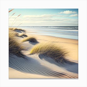 Sand Dunes On The Beach Canvas Print