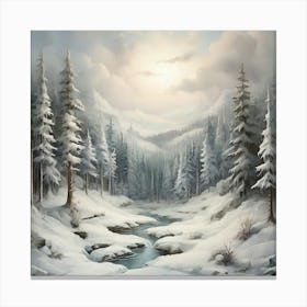 Winter Forest Art Print Canvas Print