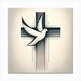 Dove With Cross Canvas Print