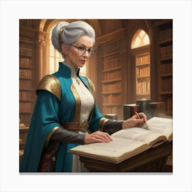 The Elderly Lady Librarian 051 Canvas Print