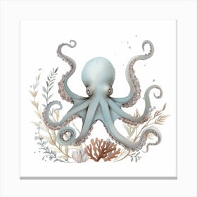 Watercolour Storybook Style Octopus 6 Canvas Print