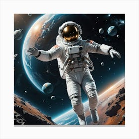 Astronaut In Space 4 Canvas Print