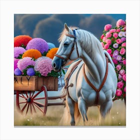 Horse With Flowers 1 Canvas Print