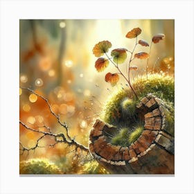 Mossy Tree Stump Canvas Print