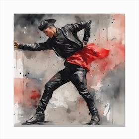 Dancer In Black And Red Canvas Print