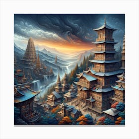 Asian City Canvas Print