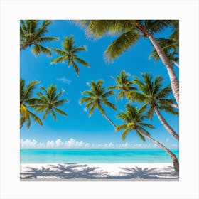 Palm Trees On The Beach 1 Canvas Print
