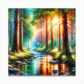 River In The Forest 6 Canvas Print