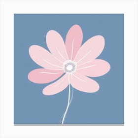 A White And Pink Flower In Minimalist Style Square Composition 316 Canvas Print