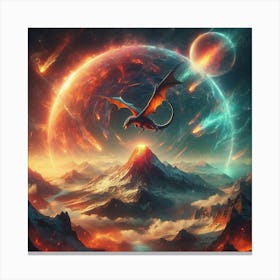 Dragon In Space Canvas Print