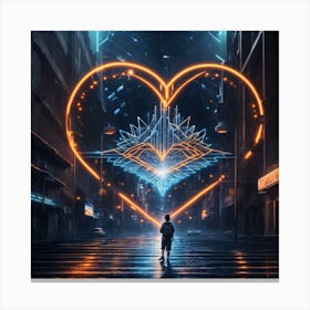 Neon Heart Canvas Print