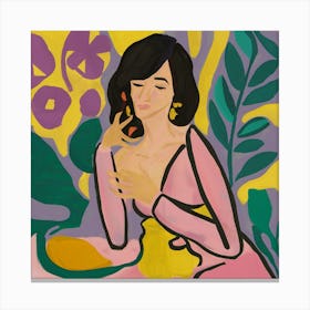 Woman In Pink Canvas Print