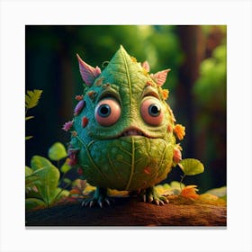 Firefly Photorealistic, Hyper Detailed, Funny, Creature, Leaves, Colorful, Whimsical, Vibrant, Natur (3) Canvas Print