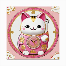 Triangle Geometric Clock Booble Marble Clock Frida Kahlo Clock Prismfold Clock Karma That Goes Around, Comes Around Circle Quote Clock Lucky Cat Clock (63) Canvas Print