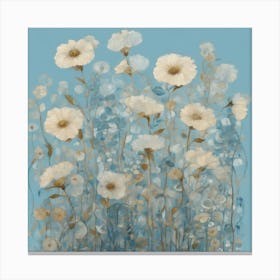 Klimts Would Love These Flowers Light Blue 6 Canvas Print