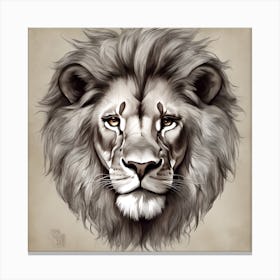 Lion Head Tattoo Canvas Print