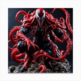 Venom with red tentacles Canvas Print