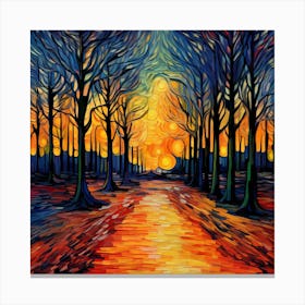 Sunset In The Woods Canvas Print