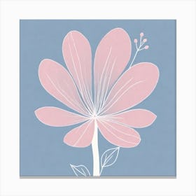 A White And Pink Flower In Minimalist Style Square Composition 686 Canvas Print