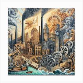 Steampunk City Canvas Print