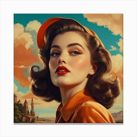 Girl In A Hat Canvas Print