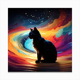 Abstract Cat Painting 3 Canvas Print