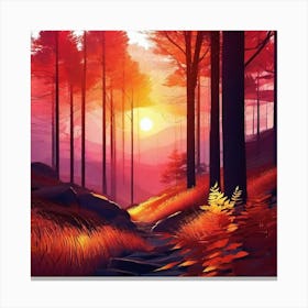 Sunset In The Forest 38 Canvas Print