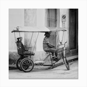 Waiting For A Fare Square Canvas Print
