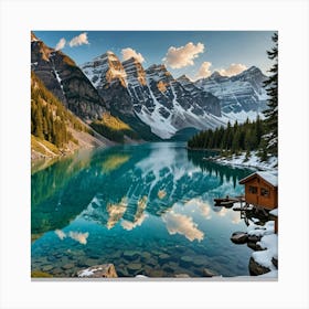 Sunrise At Lake Banff Canvas Print