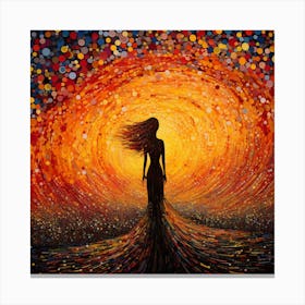 Woman In The Sunset Canvas Print