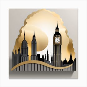 London Skyline slate monochromatic Canvas Print