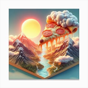 Pizza Slice In The Sky Canvas Print