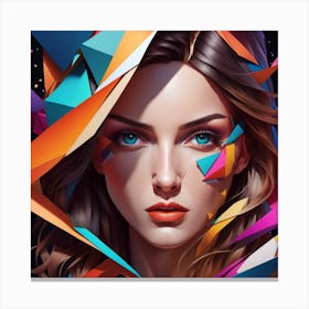 Abstract Painting Womans Face Canvas Print