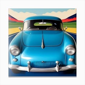Classic Blue Car 3 Canvas Print