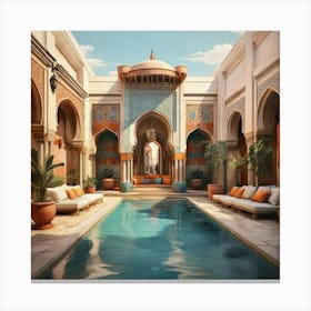 Mediterranean Pool Canvas Print