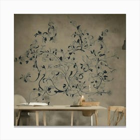 Floral Wall Decal 8 Canvas Print