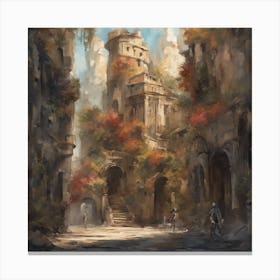 City In The Fall Canvas Print