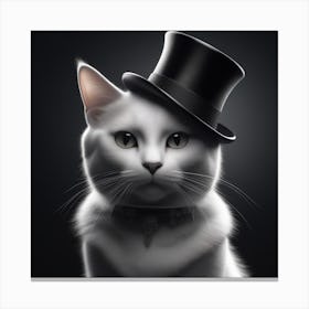 Top Hat Cat Canvas Print