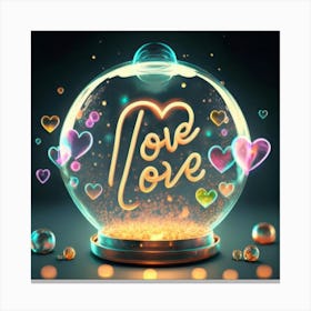 Love In A Glass Ball Canvas Print