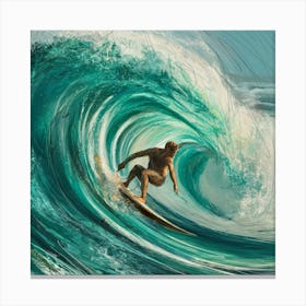 Surfer In The Wave Canvas Print